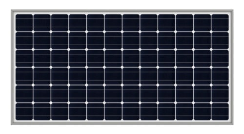 72电池黑色太阳能电池板的特写