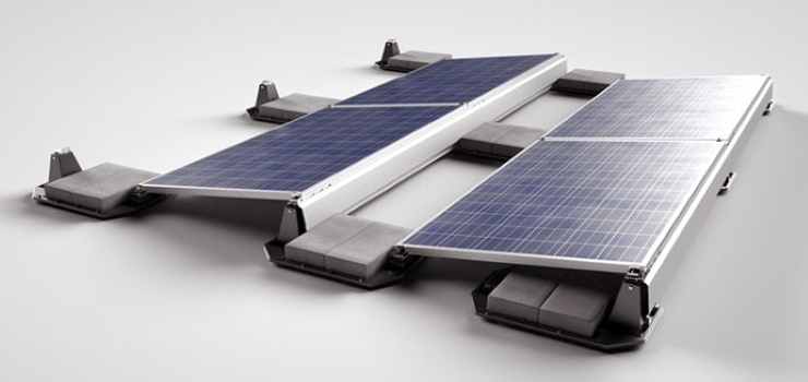 压载安装系统与混凝土块太阳能电池板安装
