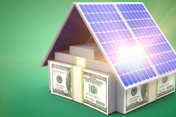 房子是由钱和太阳能板组成的